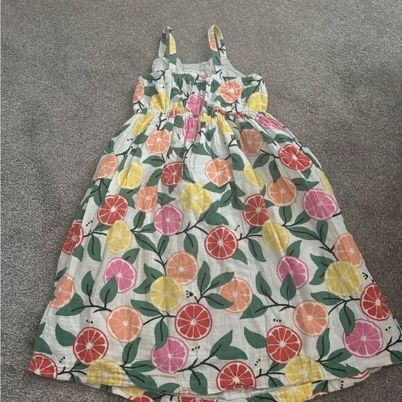 Hanna Andersson Muslin Citrus Print Maxi Dress Sz 120cm - Picture 3 of 5